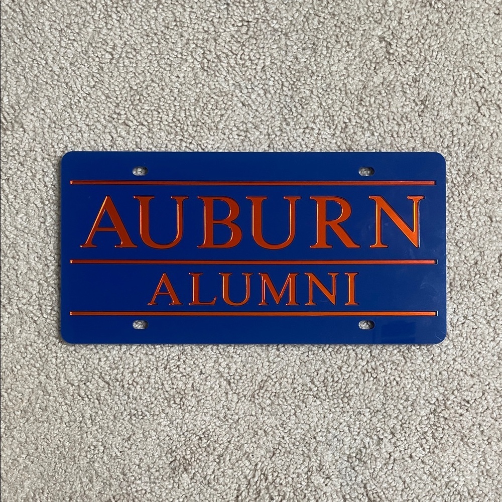 NWT Auburn Alumni Decorative‎ License Plate in Blue and Orange